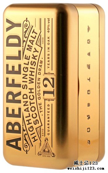 2019WWA最佳限量版设计 百加得全球品牌 阿伯费尔迪12年单一麦芽苏格兰威士忌金条礼盒