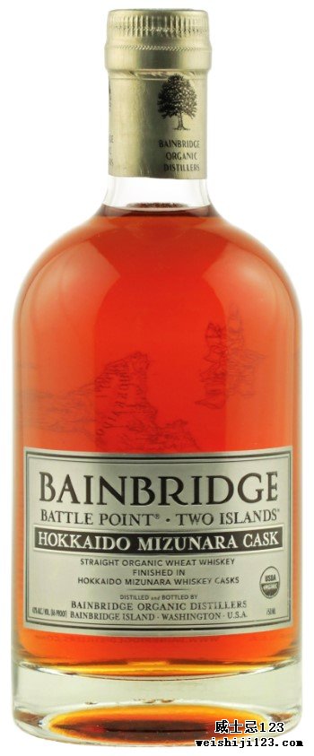 2020WWA世界最佳小麦威士忌 2020WWA最佳美国小麦威士忌 贝里奇（Bainbridge） 两个岛屿 北海道桶 美国  WORLD'S BEST WHEAT Best American Wheat Bainbridge Two Islands Hokkaido Cask