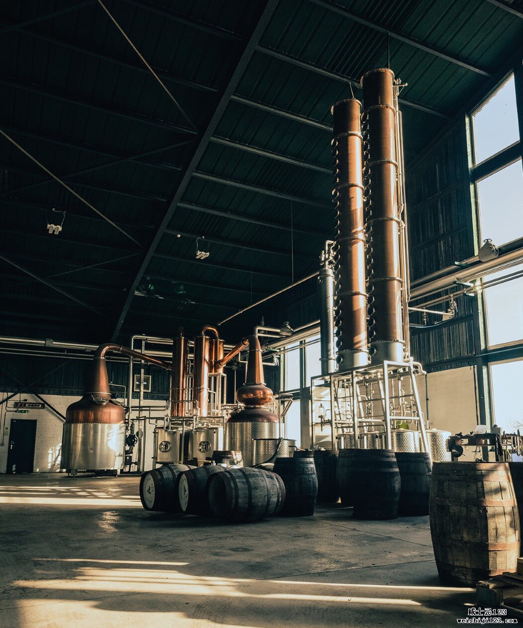 在最近扩建之前，位于Arbikie Distillery的蒸馏室。 克里斯托弗·科茨（Christopher Coates）摄影。