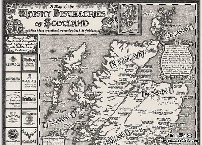 苏格兰威士忌地图