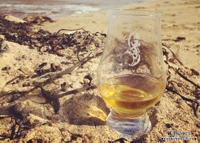 在海边的苏格兰威士忌