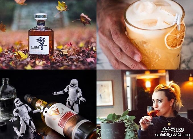即将推出的威士忌instagram：秋天的Hibiki，威士忌酸味，一名女士Manhattan饮曼哈顿和冲锋队