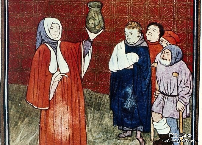 中世纪医师与尿瓶