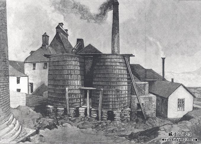 Glenlivet酒厂和蠕虫缸，1890年