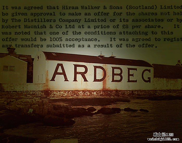 1977年–希拉姆·沃克（HIRAM WALKER）收购了ARDBEG。