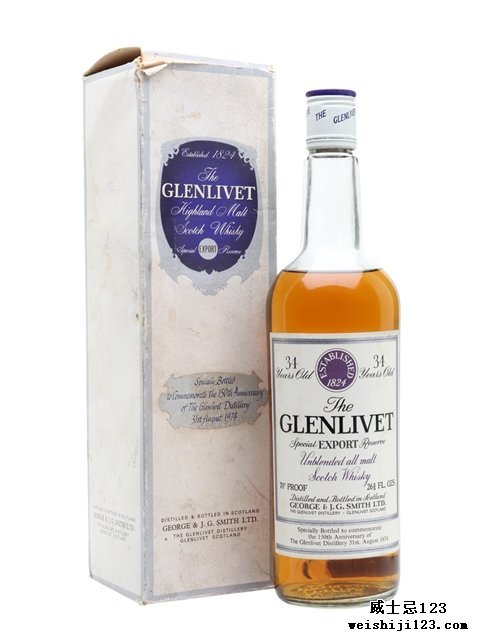  Glenlivet 34 Year Old150th Anniversary