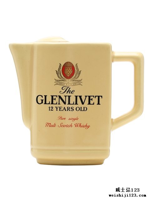 Glenlivet 12 Year OldYellow Oval Shape Small Water Jug
