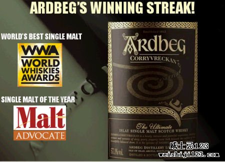 Ardbeg的连胜纪录-年度世界最佳单一麦芽和单一麦芽