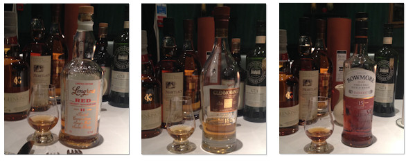 Bowmore 15yo最暗的43％，Longrow Red 11yo 52.1％和Glenmorangie Extremely Rare 18yo 43％