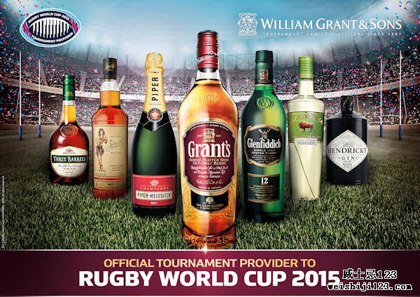 William Grant & Sons 被指定为 2015 年橄榄球世界杯官方烈酒和香槟赛事供应商