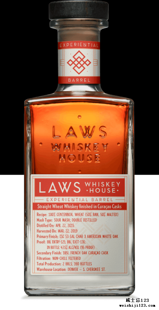 Laws Limited Release - Straight Wheat Whiskey finished in Curacao Casks