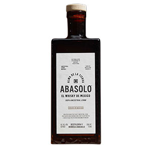 Abasolo 100% 祖传玉米威士忌酒瓶。