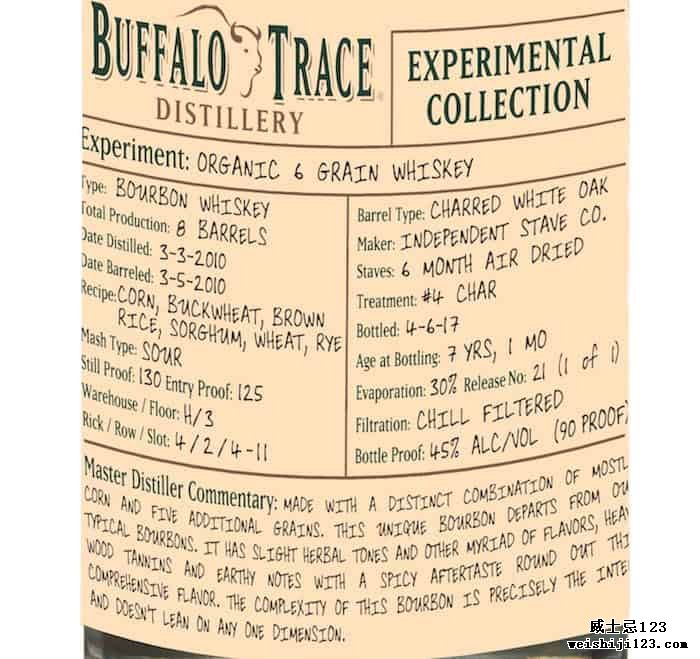  Buffalo Trace 有机六谷物威士忌