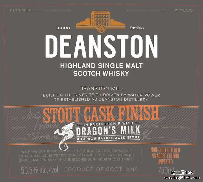 Deanston Dragon's Milk Stout Cask FinishDeanston Dragon's Milk Stout Cask Finish