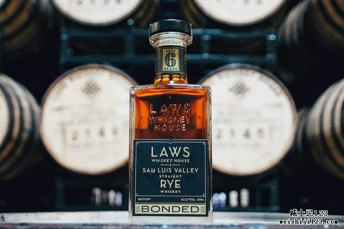 Laws Whisky House 6 年装瓶装于 Bond San Luis Valley Rye