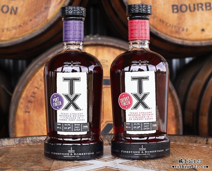 TX Straight Bourbon Tawny Port Finish 和 TX Straight Bourbon PX Sherry Finish