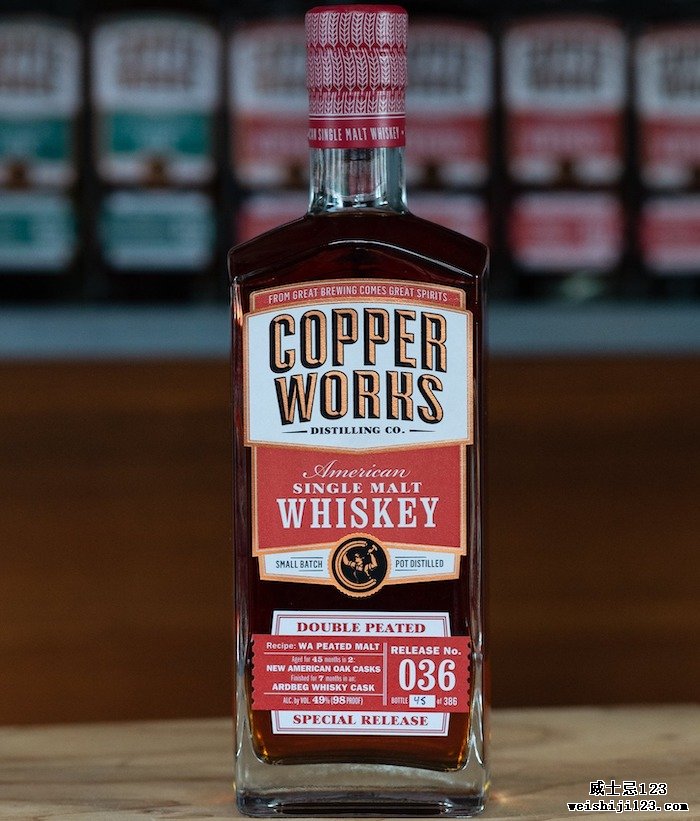 Copperworks 双泥煤美国单一麦芽威士忌