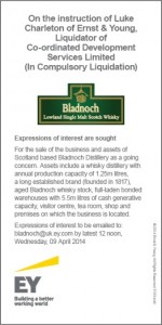 提供 Bladnoch Distillery 作为持续经营企业出售的法律通知。 由安永会计师事务所提供。 这不是付费广告。