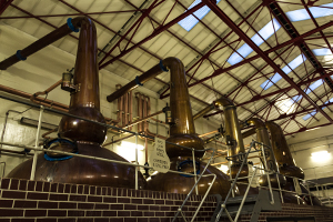 帝亚吉欧位于斯佩塞的 Mortlach 酿酒厂的蒸馏器。 照片 © 2013 年，马克·吉莱斯皮 (Mark Gillespie) 拍摄。