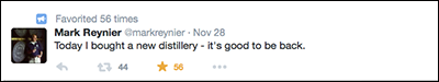 Mark Reynier 于 2014 年 11 月 28 日在 Twitter 上发帖。图片由 Twitter 提供， 