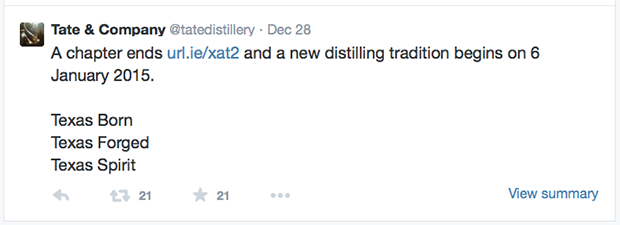 Chip Tate 在 2014 年 12 月 28 日的 Twitter 帖子。图片来自 Twitter。 