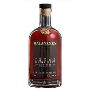 Balcones 朗姆酒桶熟成德克萨斯（批次 R20-1）瓶。