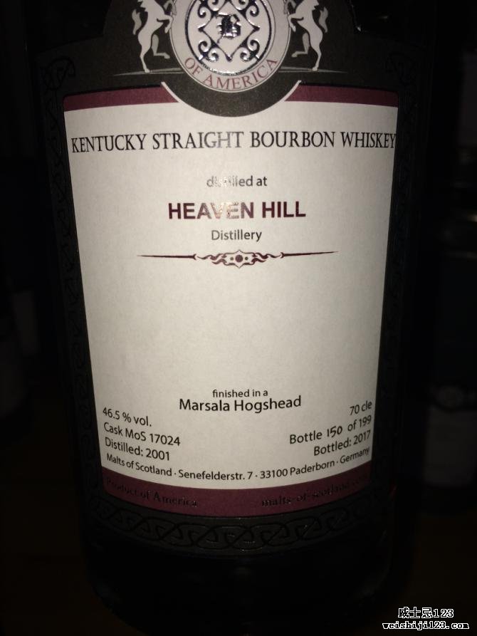 Heaven Hill 2001 MoS