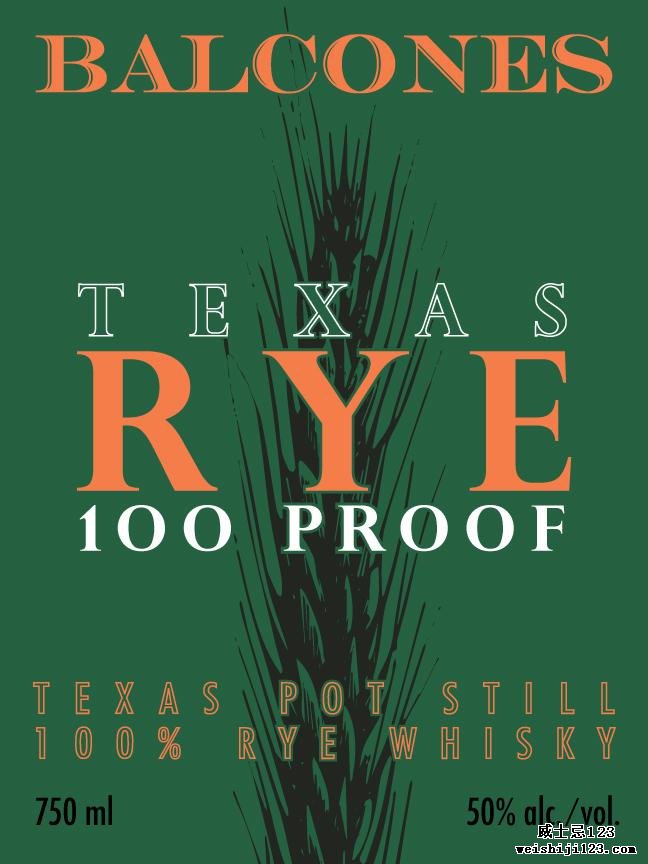 Balcones Texas Rye 100 Proof