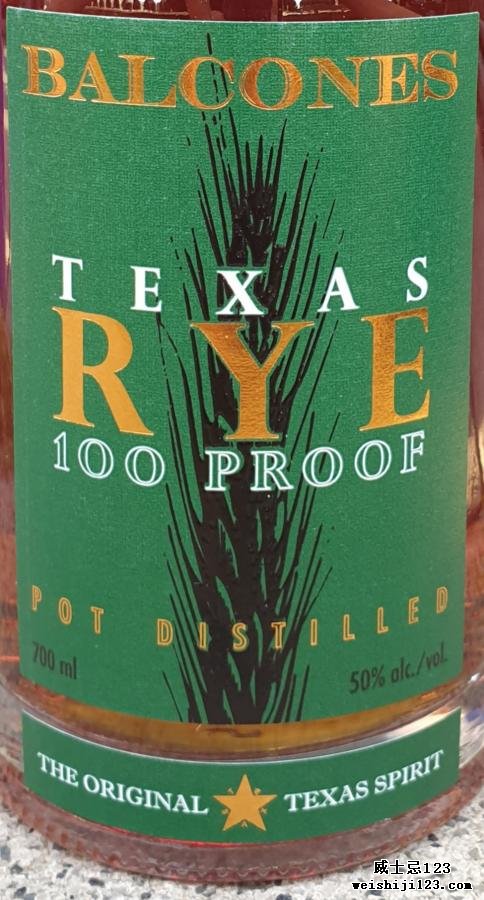 Balcones Texas Rye 100 Proof