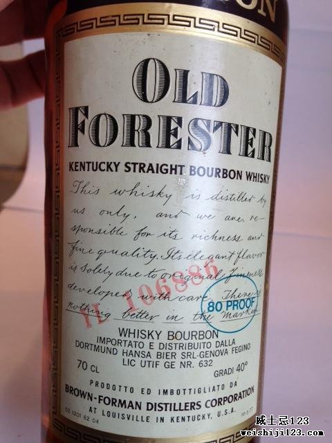 Old Forester Kentucky Straight Bourbon Whiskey