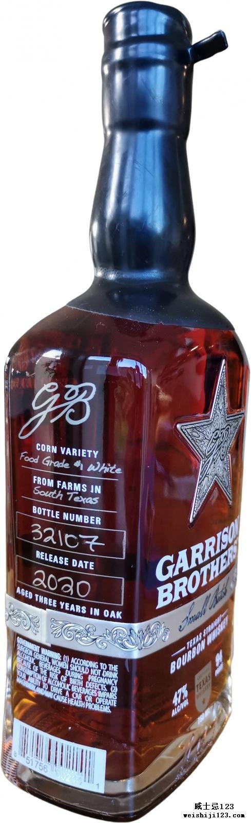Garrison Brothers Texas Straight Bourbon Whiskey
