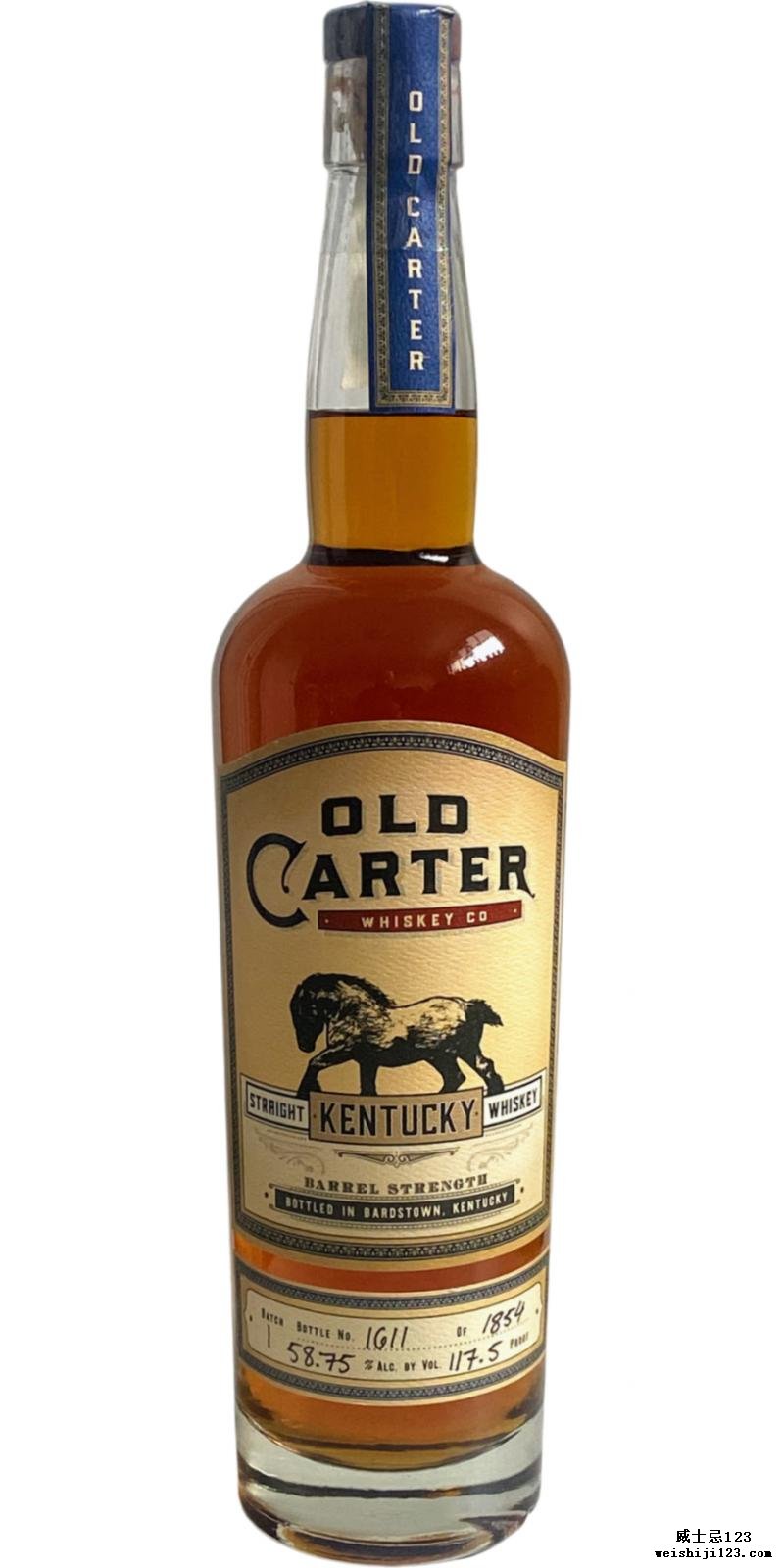 Old Carter Straight Kentucky Whiskey