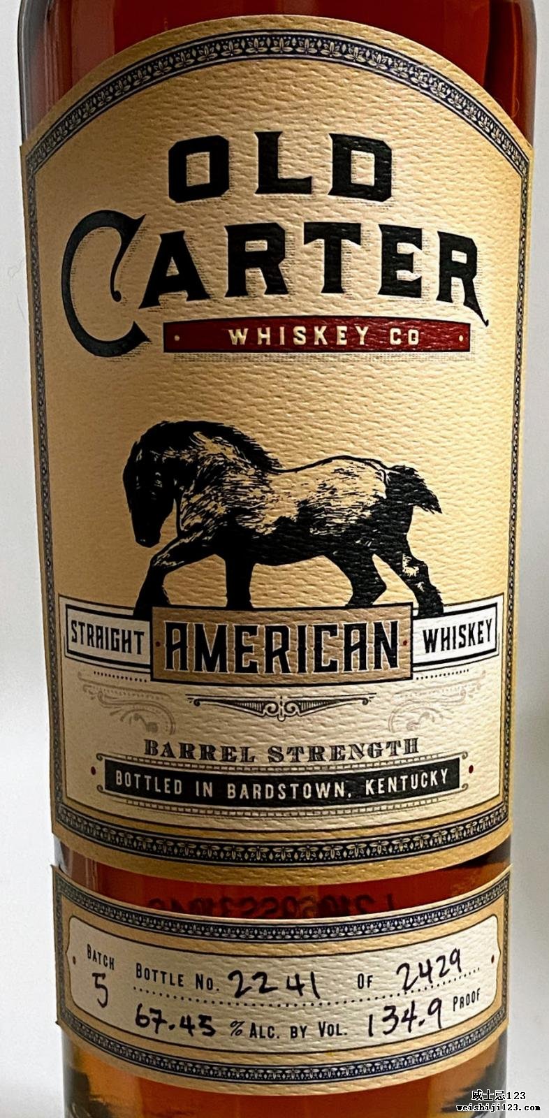 Old Carter Straight American Whiskey