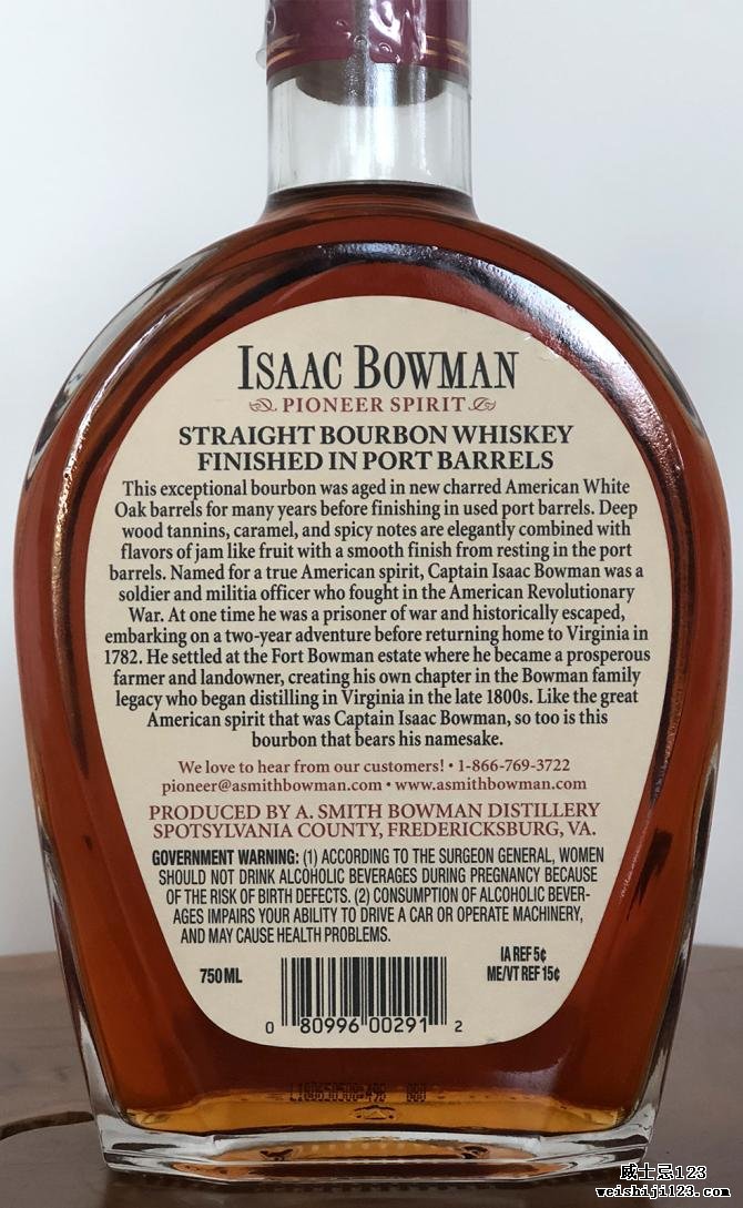 Isaac Bowman Straight Bourbon Whiskey