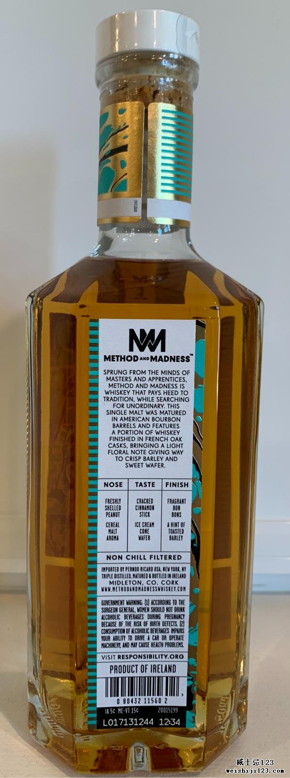 Method and Madness Single Malt Irish Whiskey