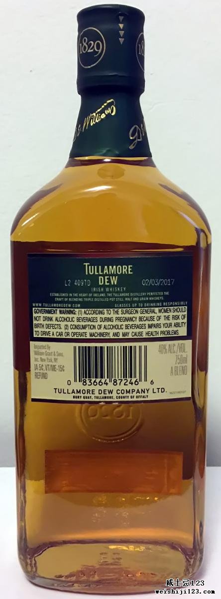 Tullamore Dew Finest Old Irish Whiskey