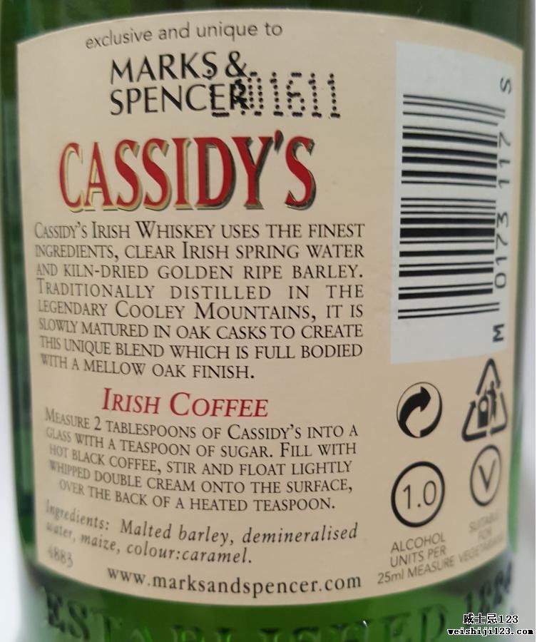 Cassidy's Irish Whiskey