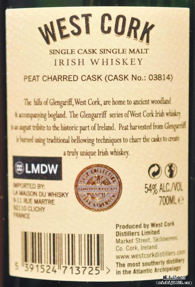 West Cork Peat Charred Single Cask