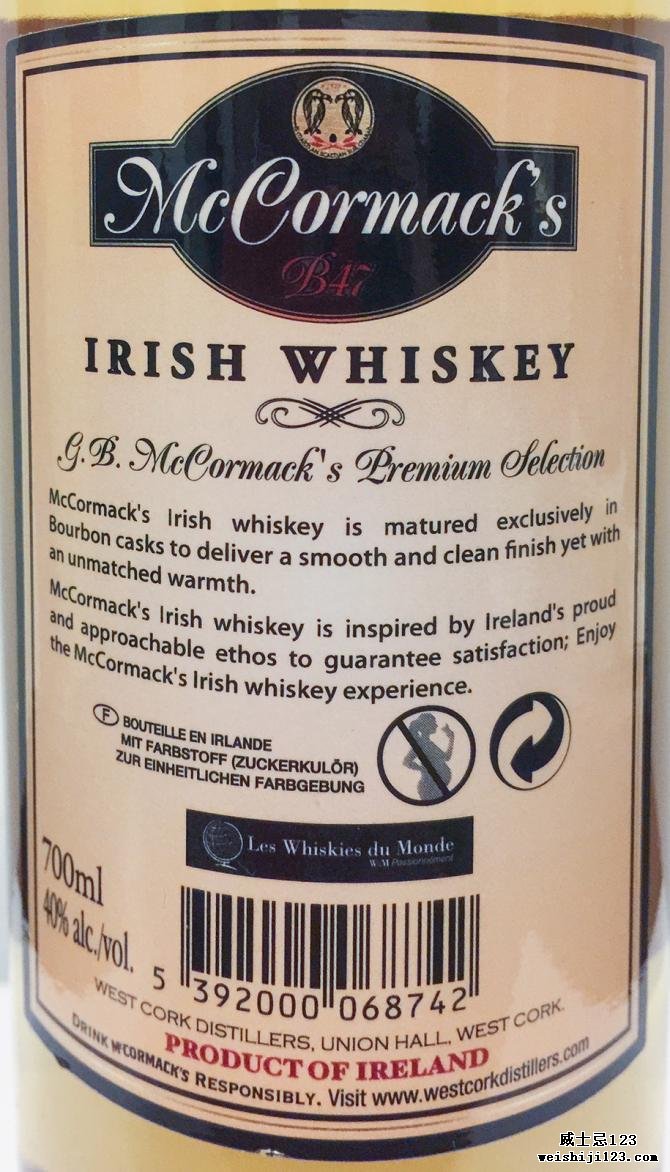 McCormack's Irish Whiskey