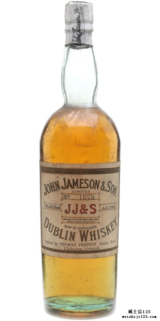 John Jameson & Son Dublin Whiskey