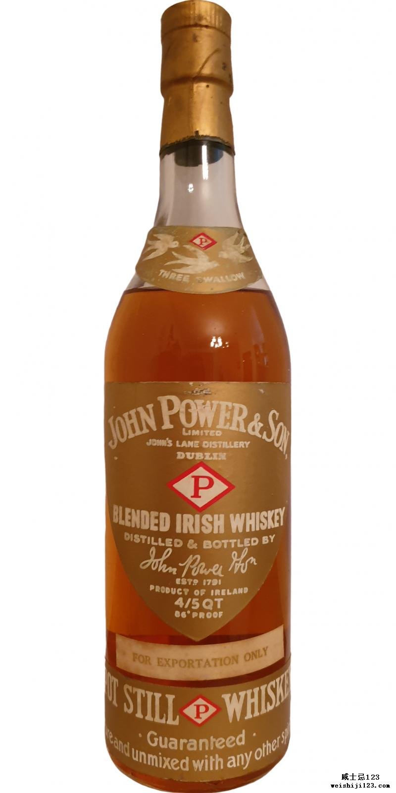 John Power & Son Pot Still Whiskey