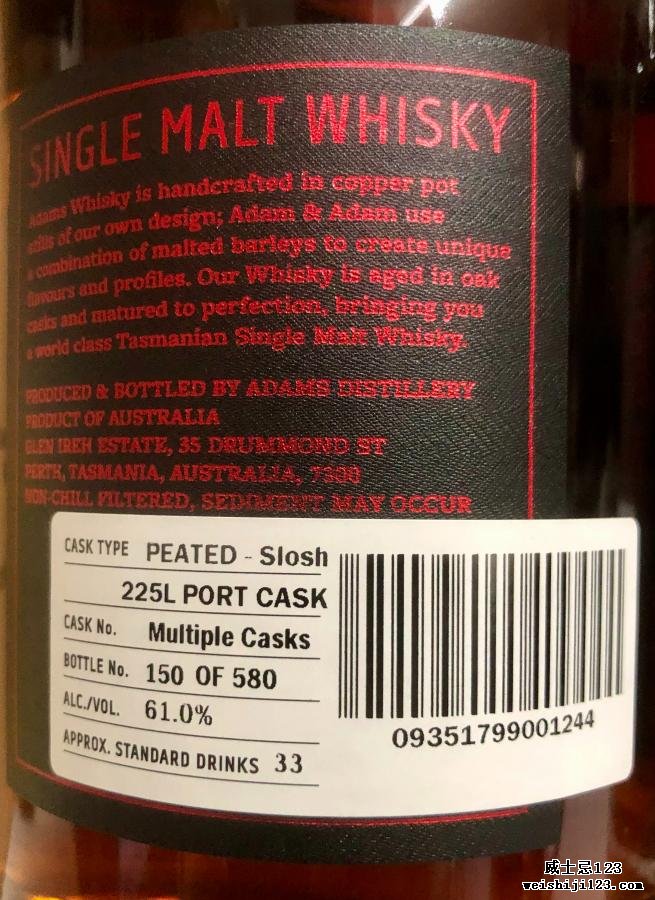 Adams Tasmanian Single Malt Whisky