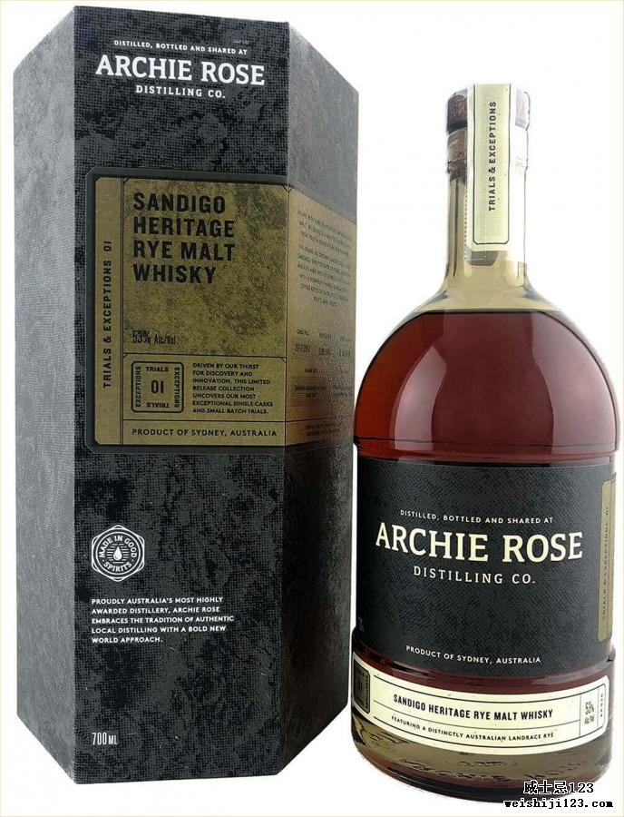 Archie Rose Sandigo Heritage Rye Malt Whisky