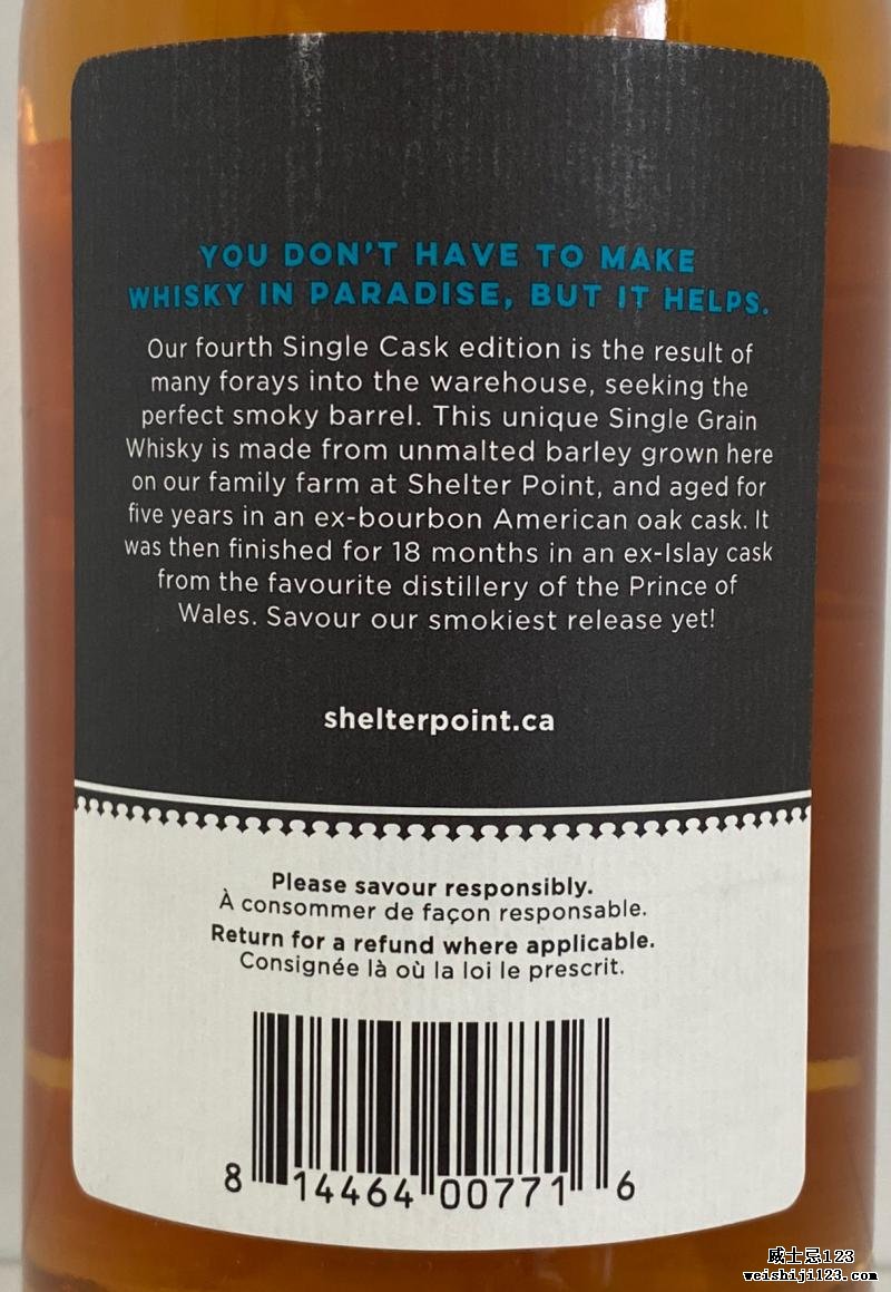 Shelter Point Single Cask Peat Finish Edition