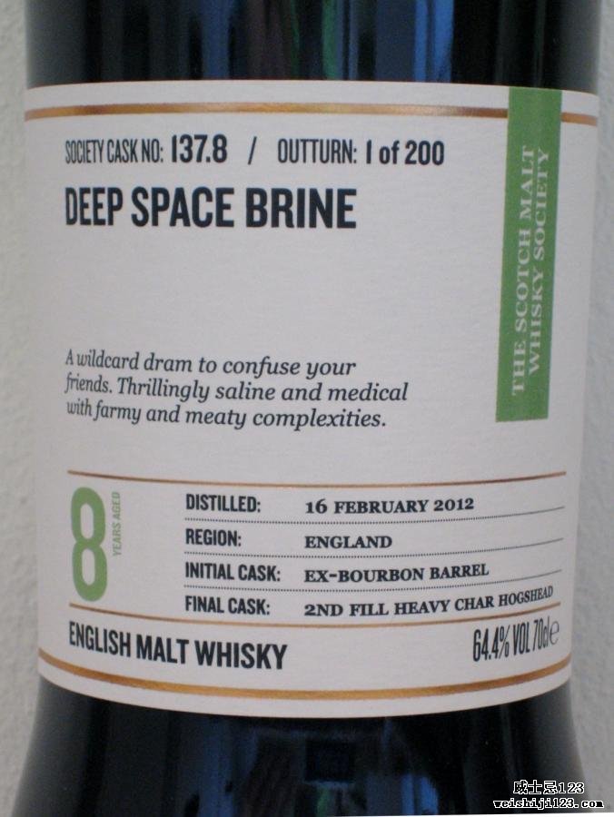 The English Whisky 2012 SMWS 137.8