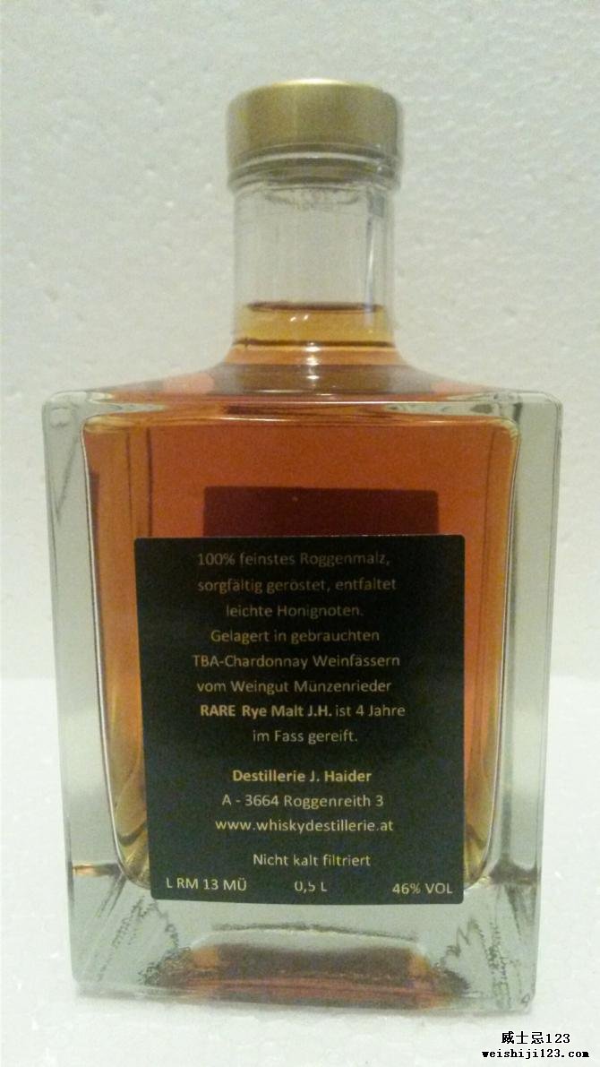 Waldviertler Whisky J.H. Rare Selection - Rye Malt