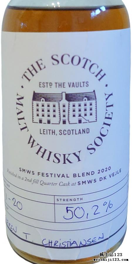 Blended Malt Scotch Whisky SMWS Festival Blend 2020