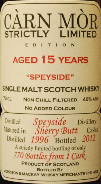 Speyside Distillery 1996 MMcK