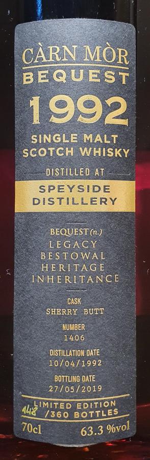 Speyside Distillery 1992 MMcK