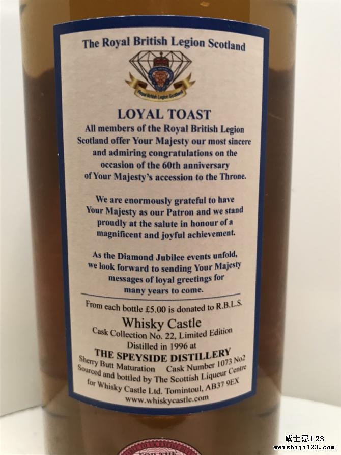 Speyside Distillery Royal British Legion Scotland A Loyal Toast